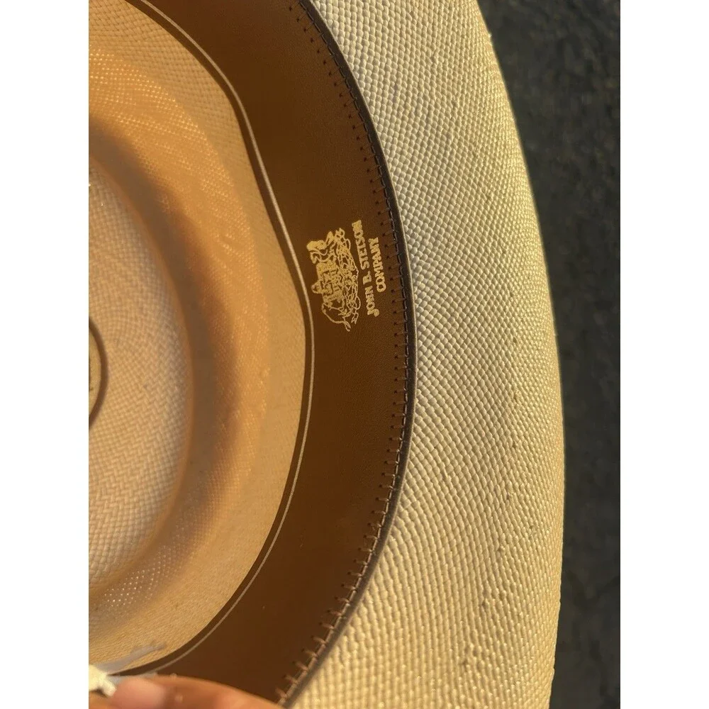 Vintage Stetson Gambler Cowboy Hat Genuine 7x Shantung Leather Band Size 7